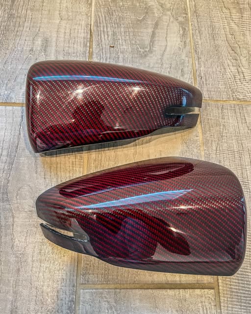 Acura TLX 2021+ Red Carbon Fiber Mirror Caps